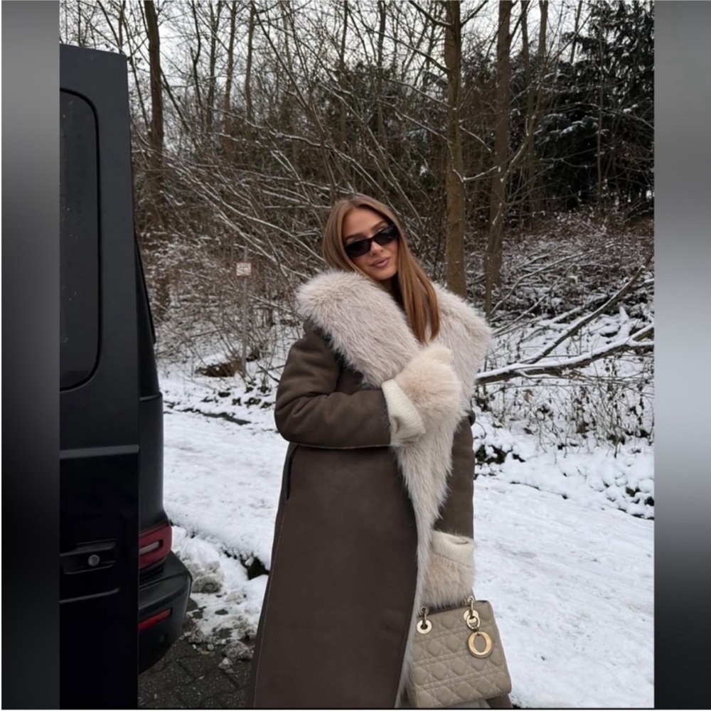 ZARA REVERSIBLE FAUX FUR DOUBLE-FACED COAT